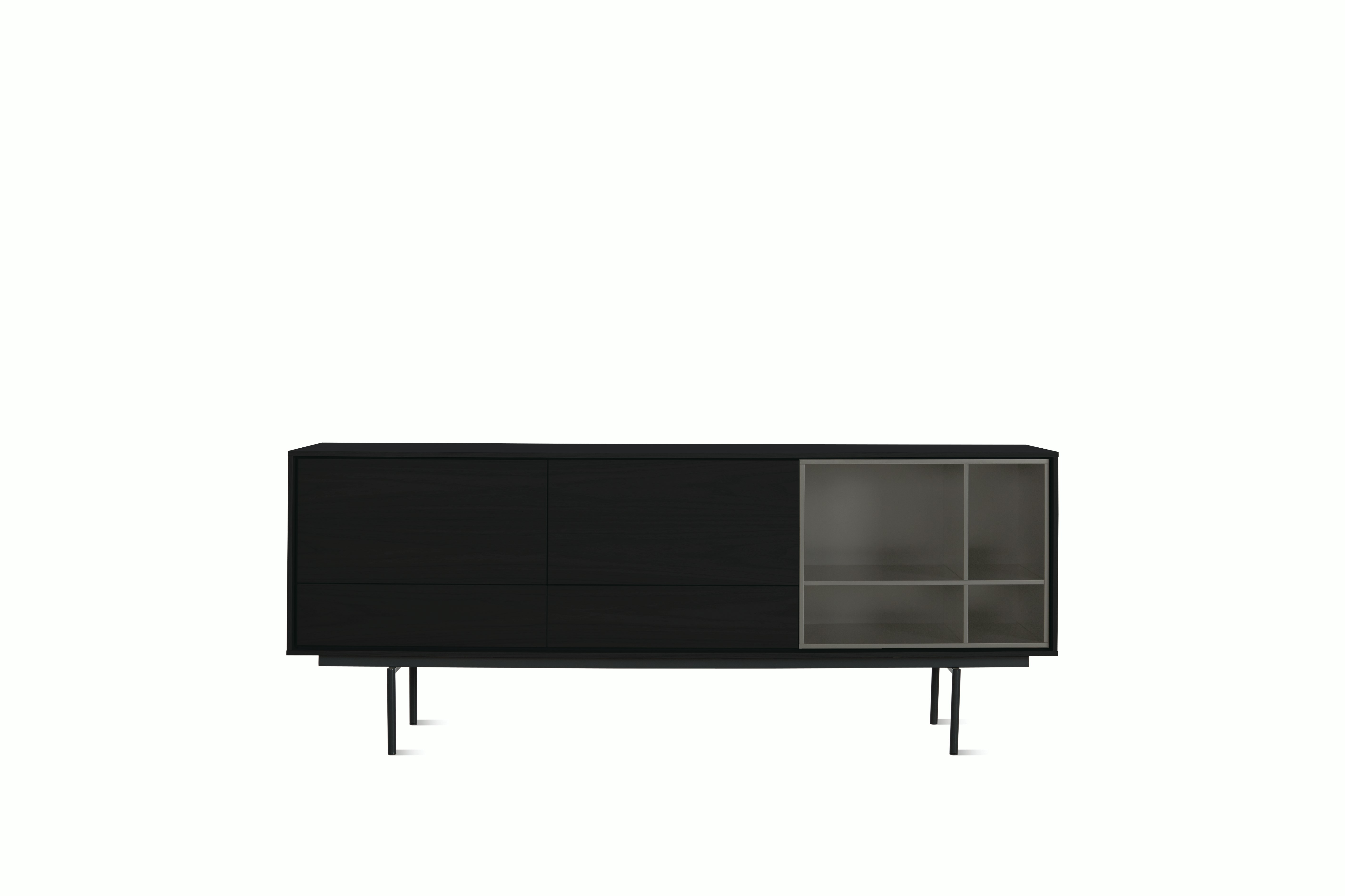 Modern Office Credenzas Pedestal Storage Design Within Reach   W DWR 5435 100376925 Black Grey F 