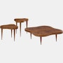 Rohde Paldao coffee and side table in walnut burl front view