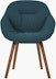A front view of the  AAC 123 Soft Mono About A Chair Upholstered Armchair with a wood base.