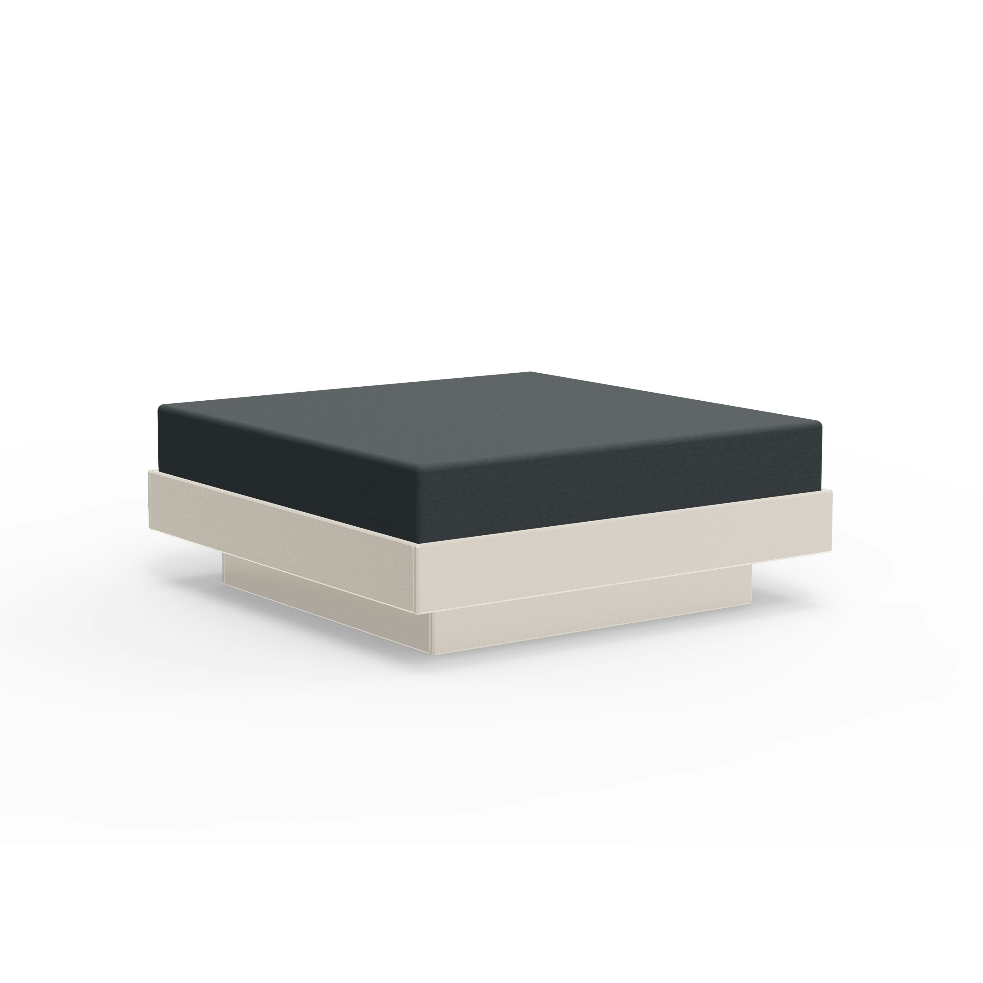 Platform One Ottoman - Fog Frame,  Charcoal Cushions