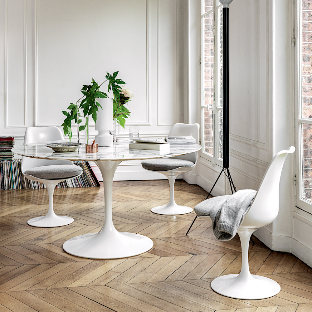 Tulip Armless Chair; Saarinen Round Dining Table