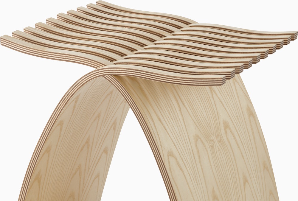 Close up detail of the interlocking fingers of the Capelli Stool.