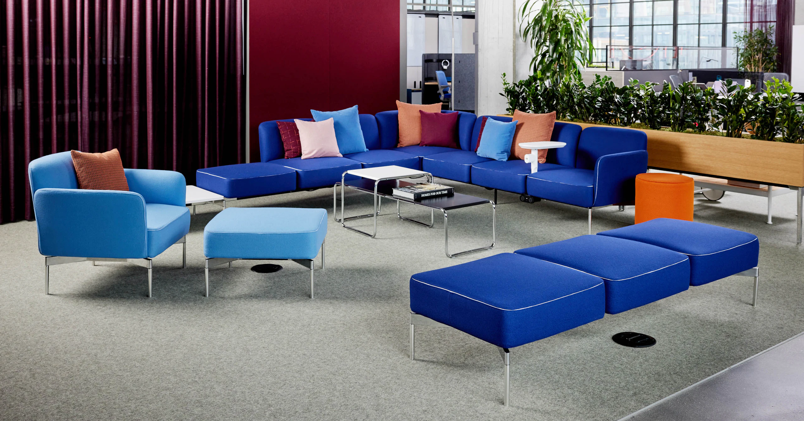Pixel Lounge Marc Krusin plannable lounge Laccio tables Rockwell Unscriped Upholstered seats touchdown seating shared spaces