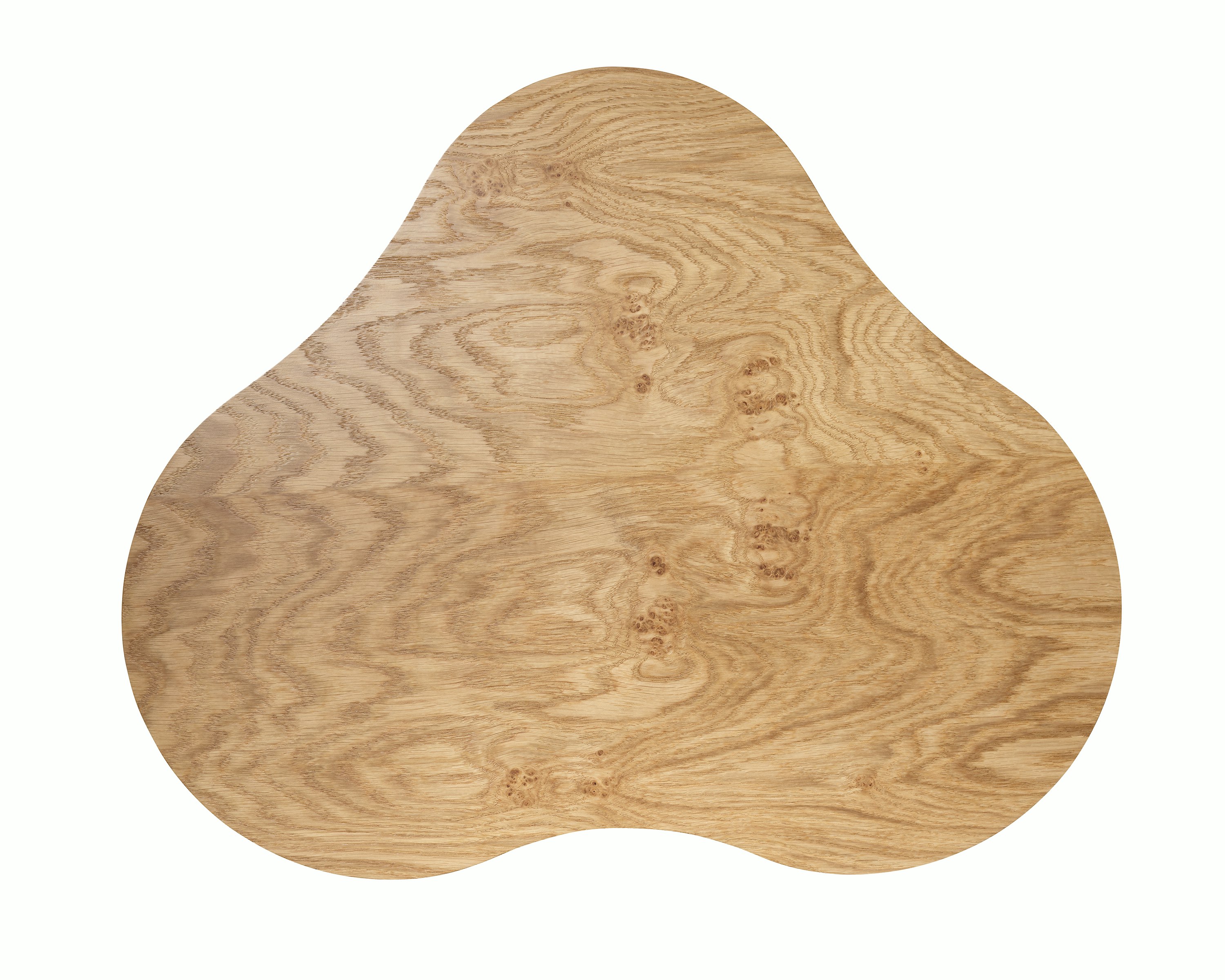 Rohde Paldao coffee table in oak burl top view.