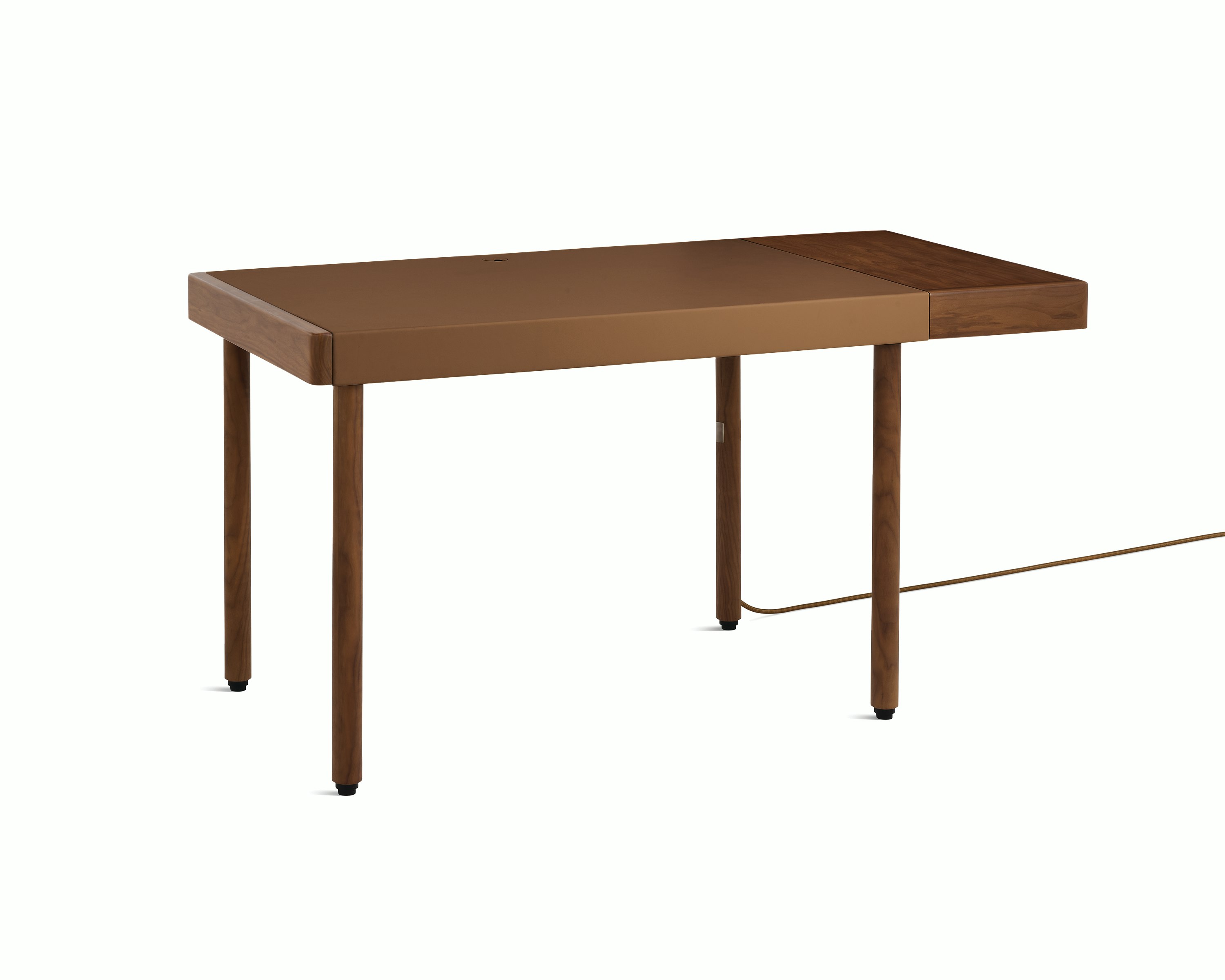 Leatherwrap Sit-to-Stand Desk, 1 Drawer Right