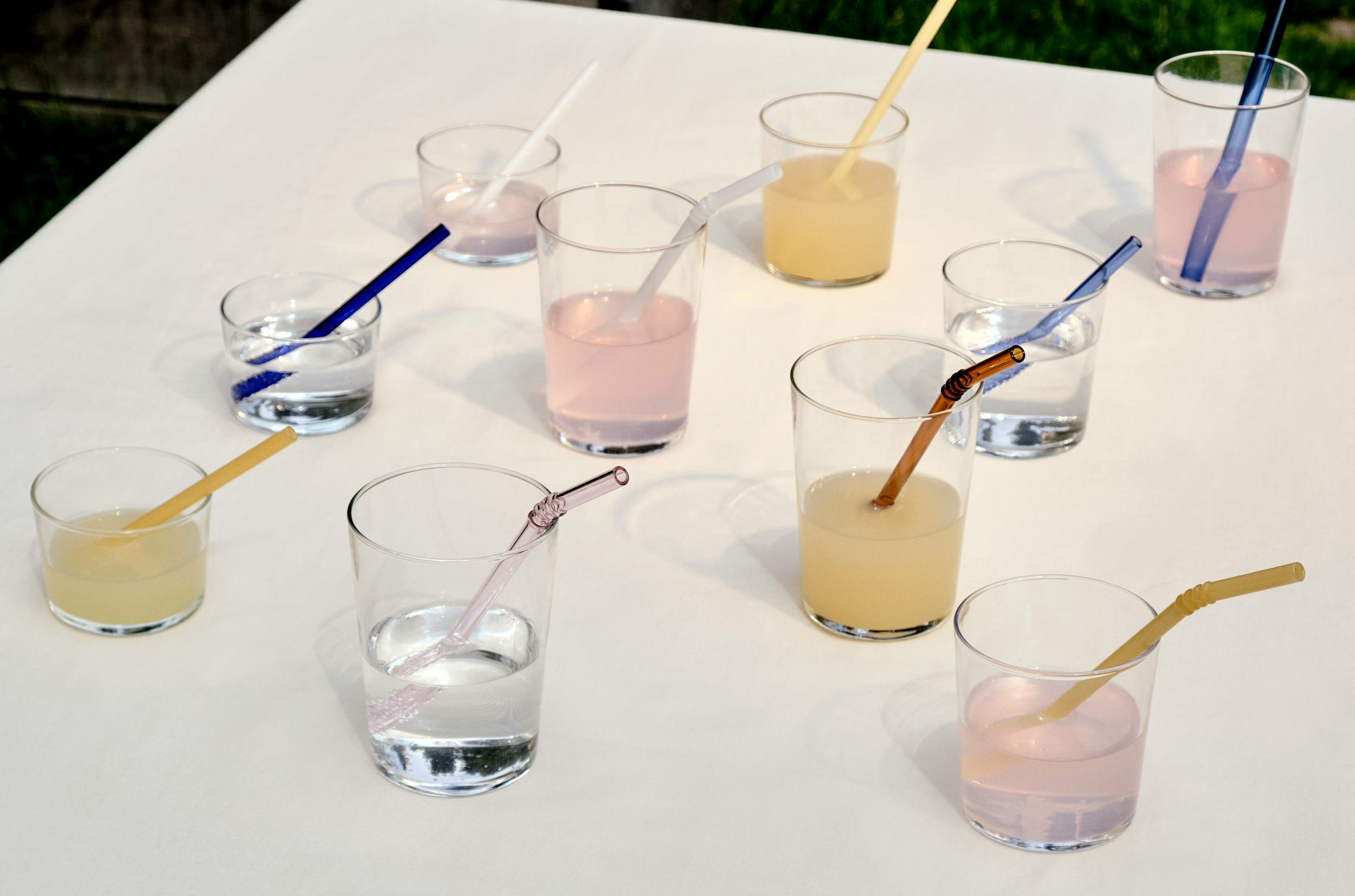  Hiware Reusable Glass Straws Set, 4-piece Drinking