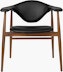 Masculo Chair in Walnut and Black Leather
