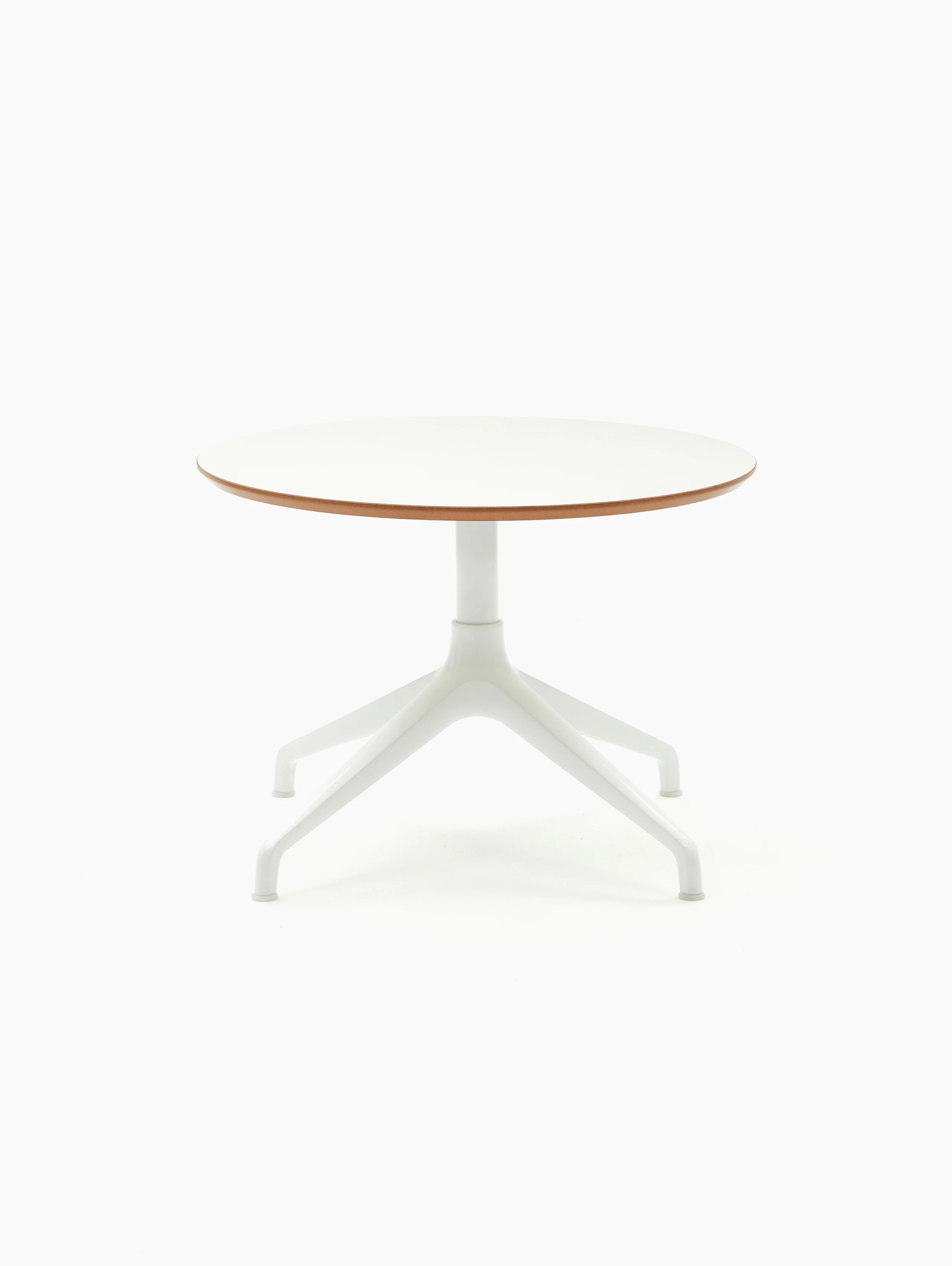 Ali Coffee Table with white 4 star base and circular white mfmdf table top.