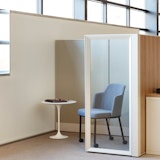 Dividends Horizon Refuge with Remix Side Chair and Saarinen Table knoll essentials refined focus laminate fronts wood grain laminate front filing common top glass screen