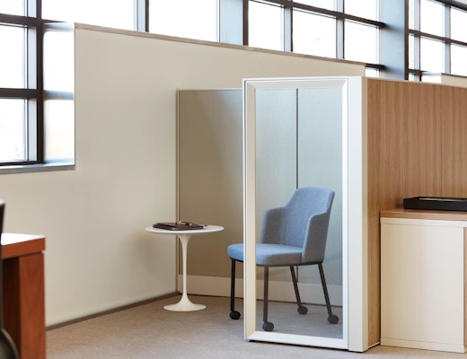 Dividends Horizon Refuge with Remix Side Chair and Saarinen Table knoll essentials refined focus laminate fronts wood grain laminate front filing common top glass screen