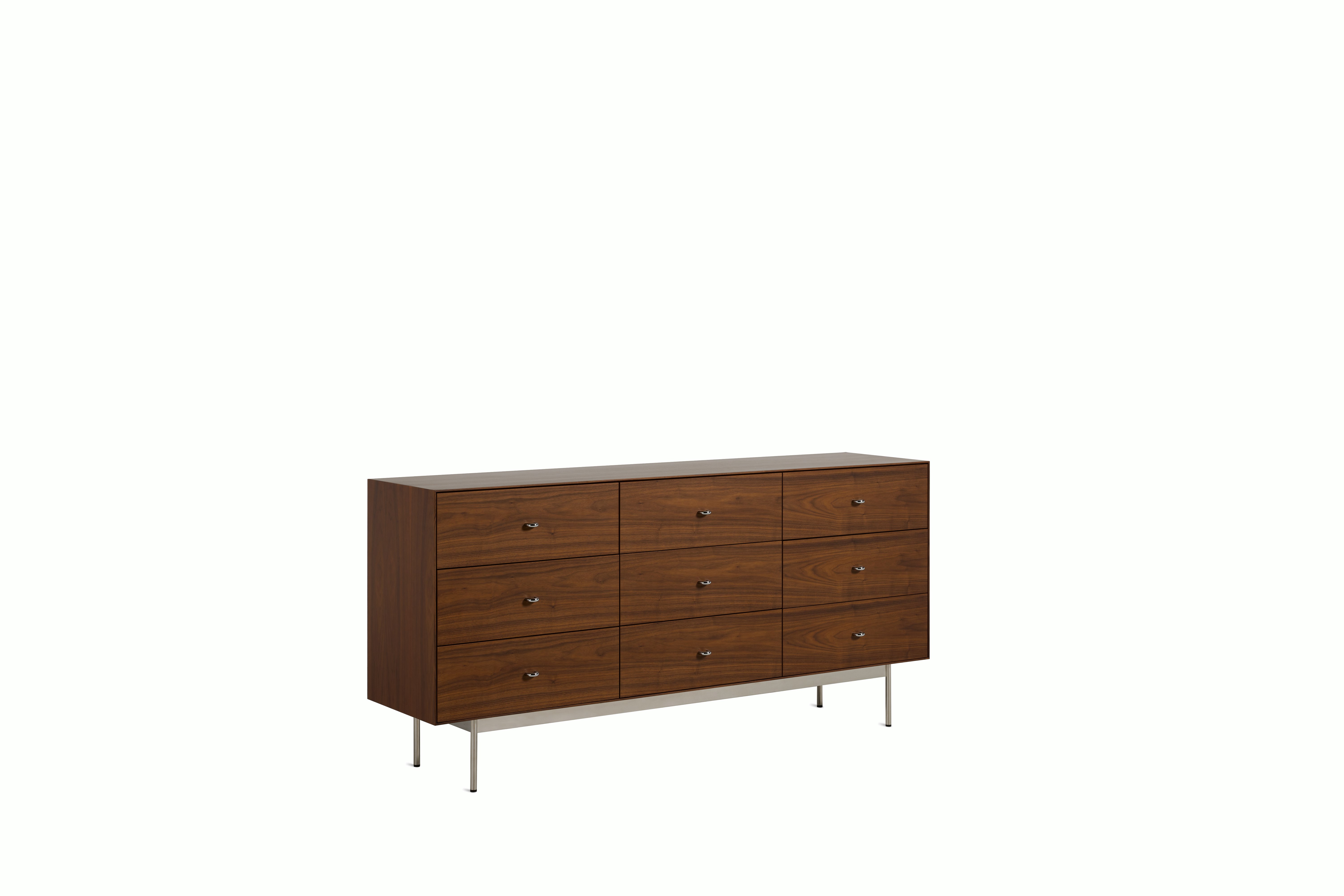 Loop 9-Drawer Dresser - Walnut, Chrome