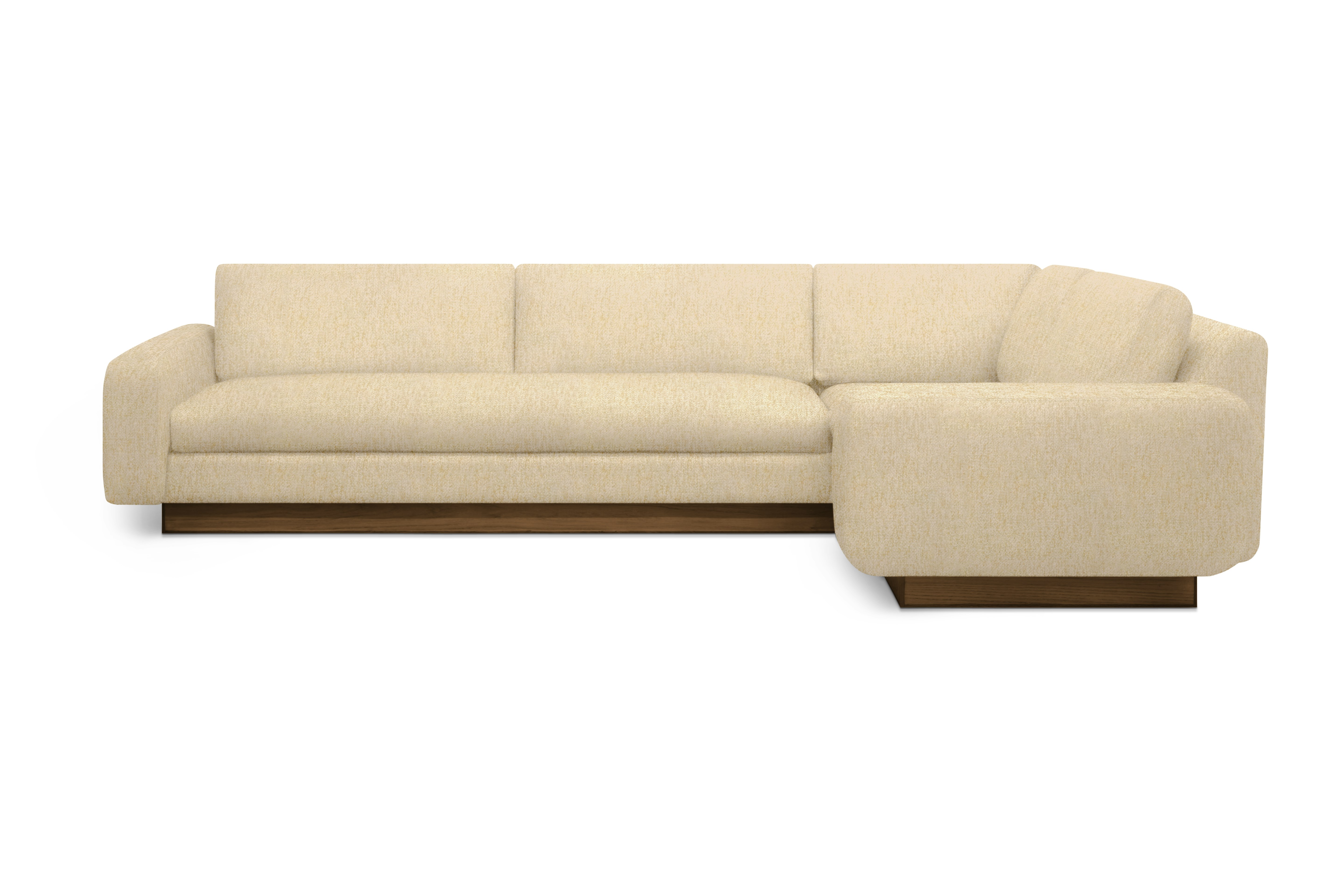 Mesa Corner Sectional - Right,  Novato,  Parchment,  Walnut