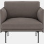 Outline Studio Chair, Black,  Allure Leather ,  Mink