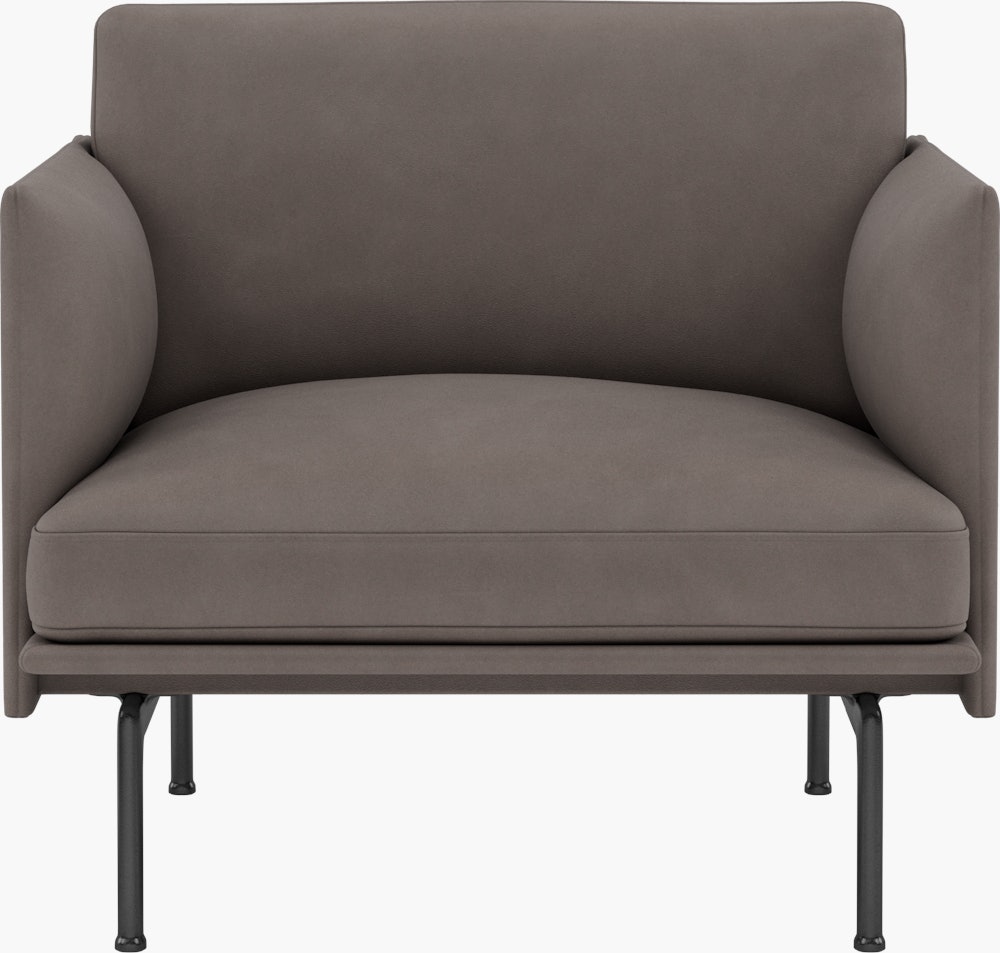 Outline Studio Chair, Black,  Allure Leather ,  Mink