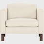 Lispenard Arm Chair in light beige leather  with 6" legs.