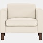 Lispenard Arm Chair in light beige leather  with 6" legs.