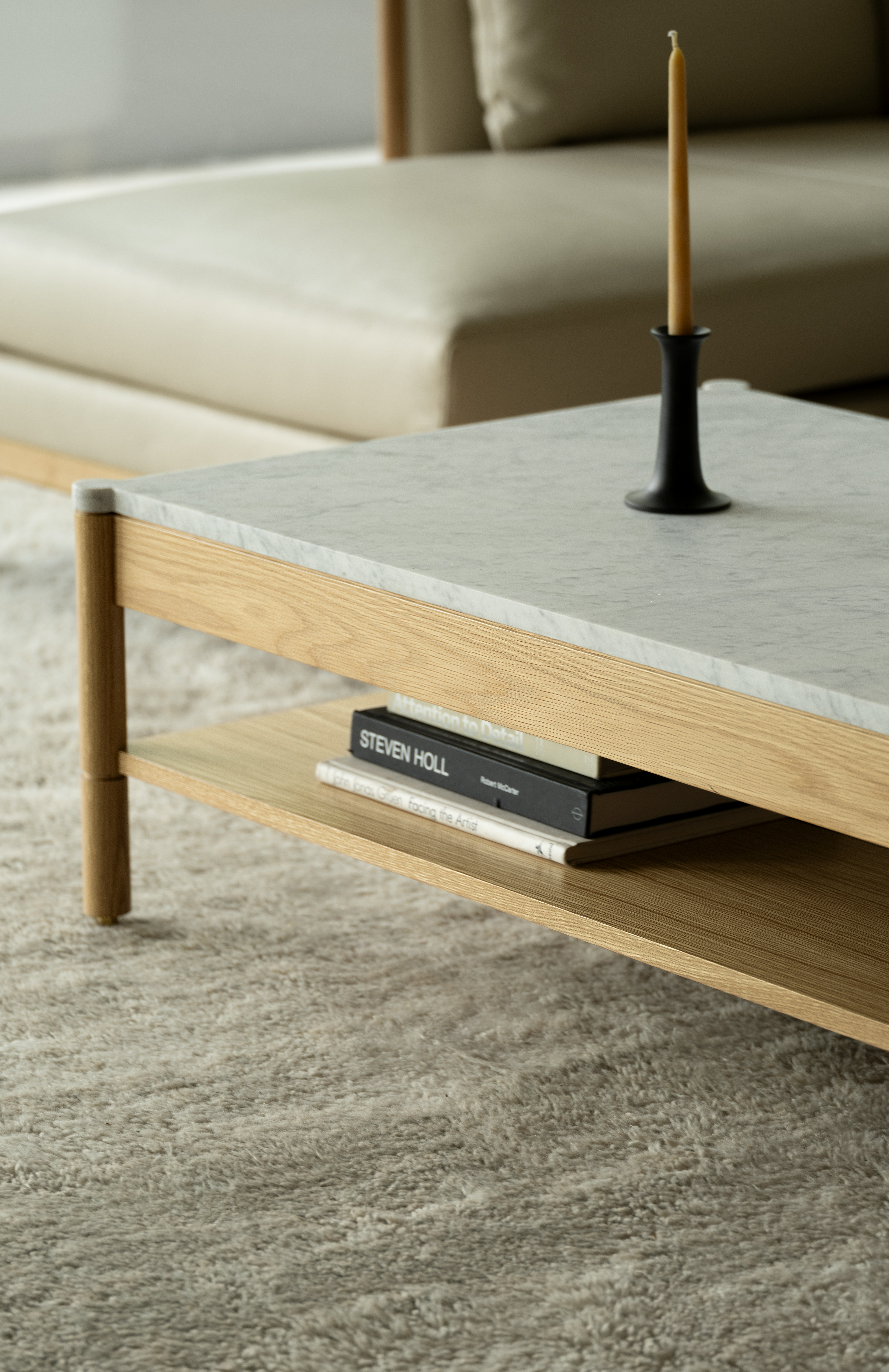 Morrison Coffee Table and Simple Candleholder