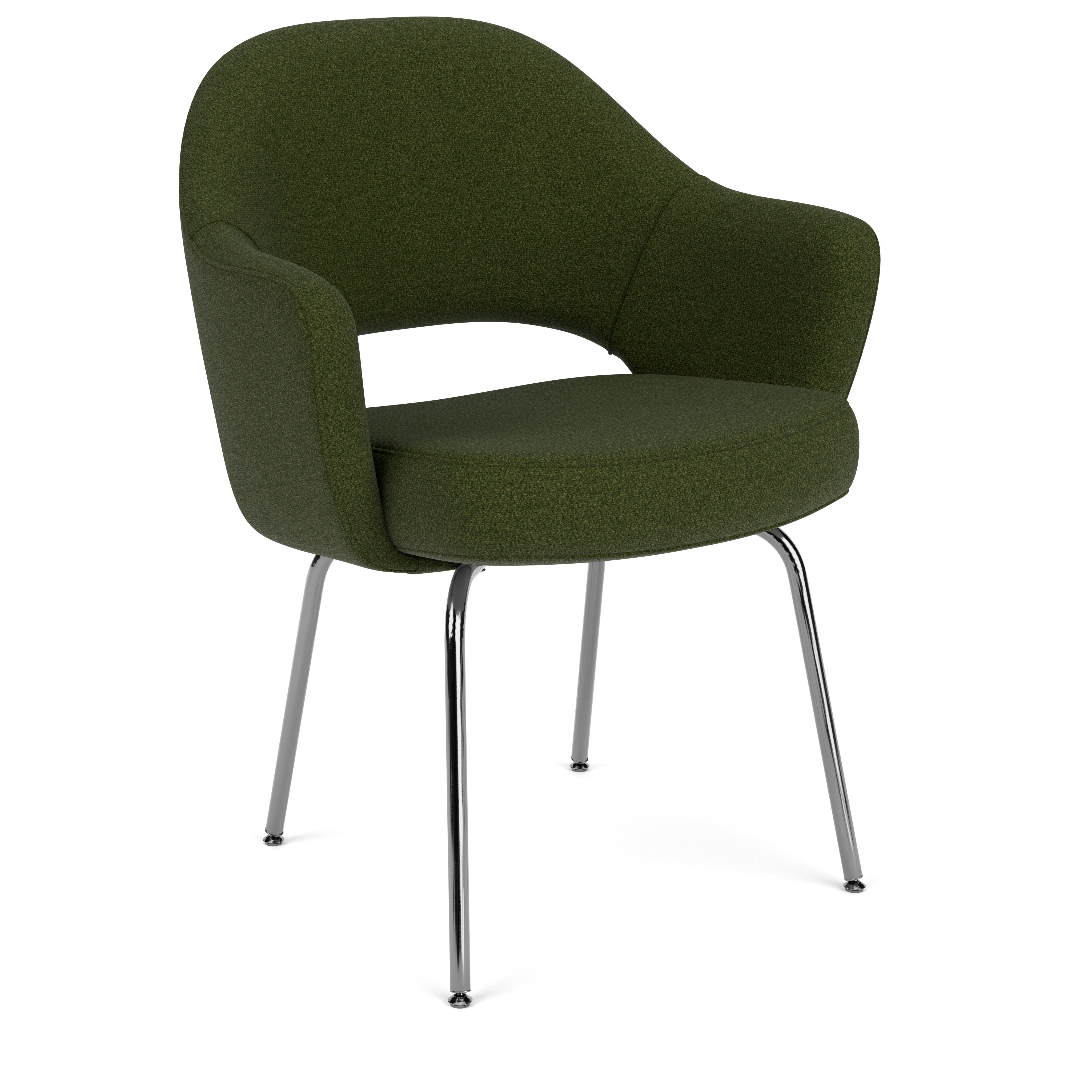 Saarinen Executive Armchair - Classic Boucle, Rover, Polished Chrome