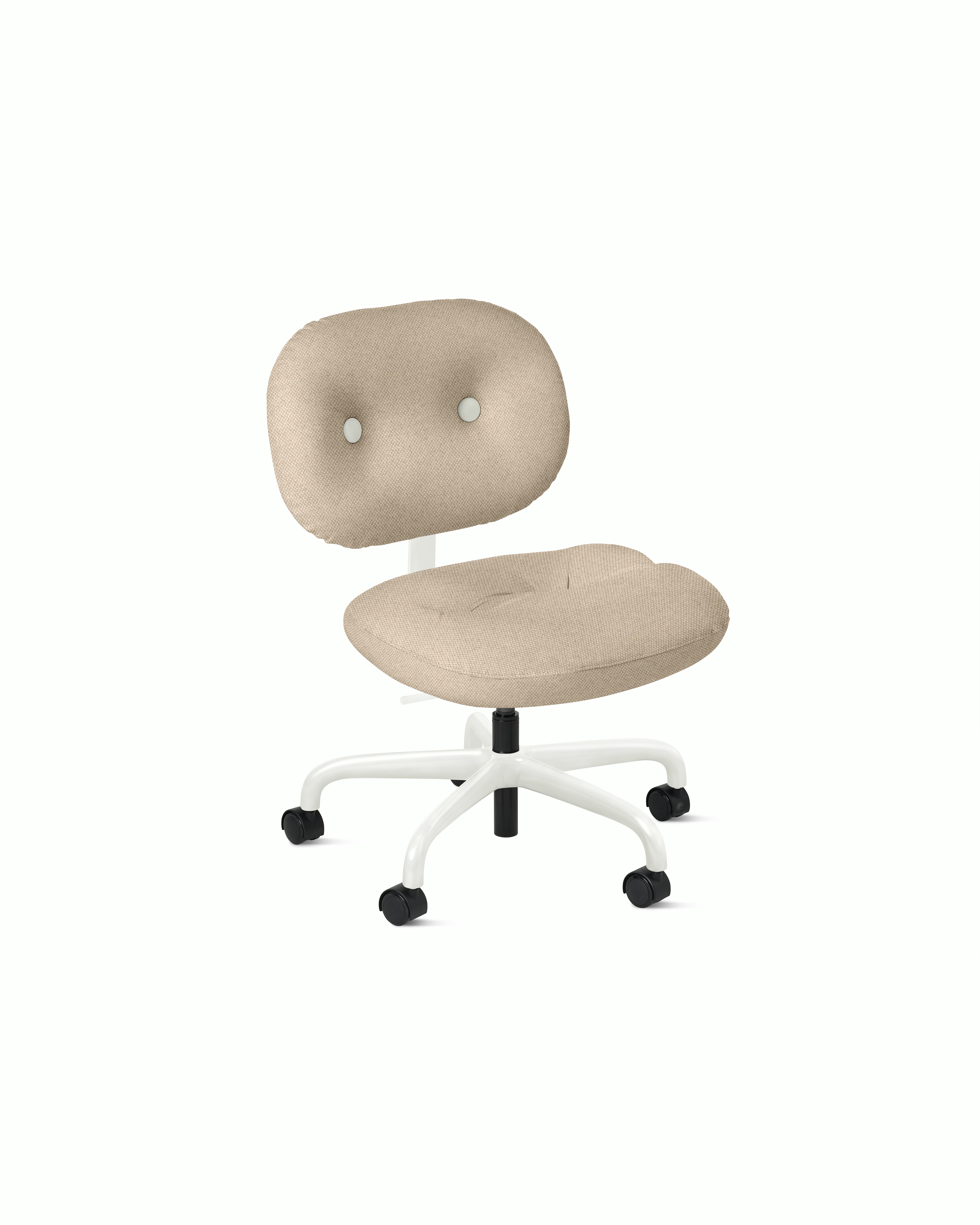 Morrison Hannah Task Chair - Without Arms,  Hourglass,  Sandbar,  White,  Soft Caster FSC Certified