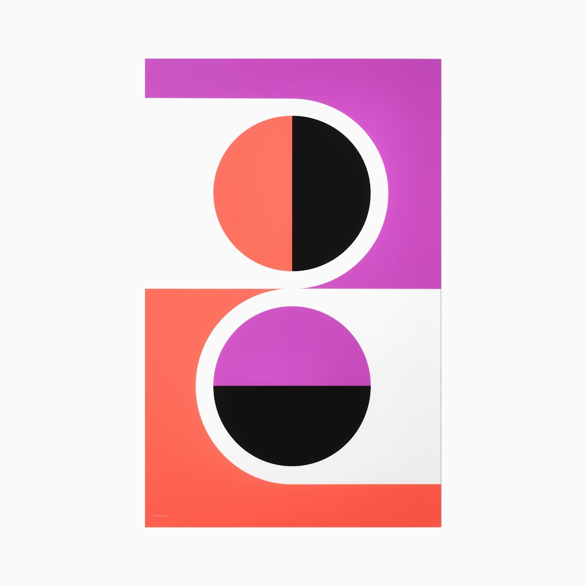 Nelson Pop Art Two Split Circles Poster Nelson Pop Art Two Split Circles Unframed Poster