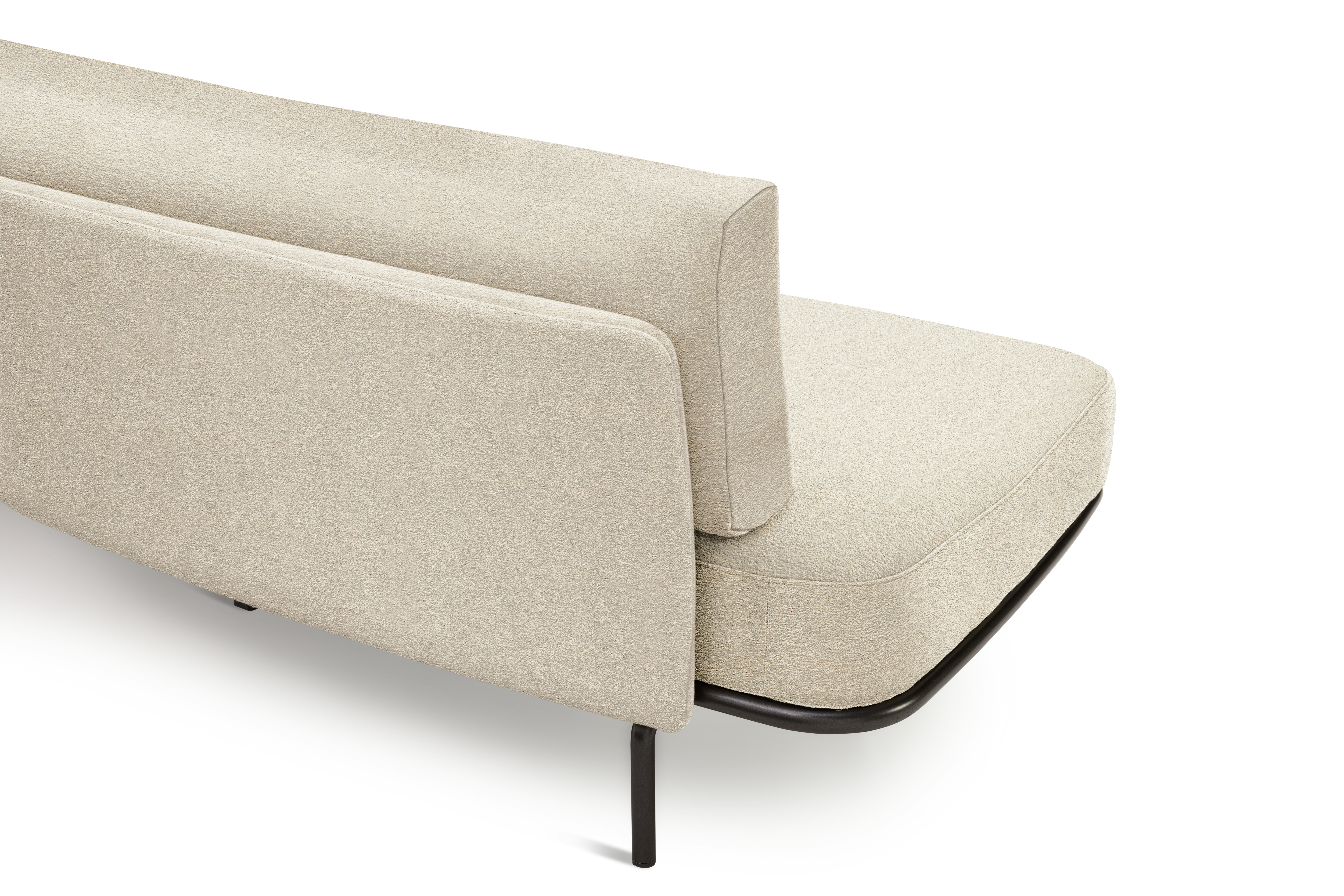 Panoramic Sofa - Right ,  Double Large,  Curly,  Ivory,  Charcoal