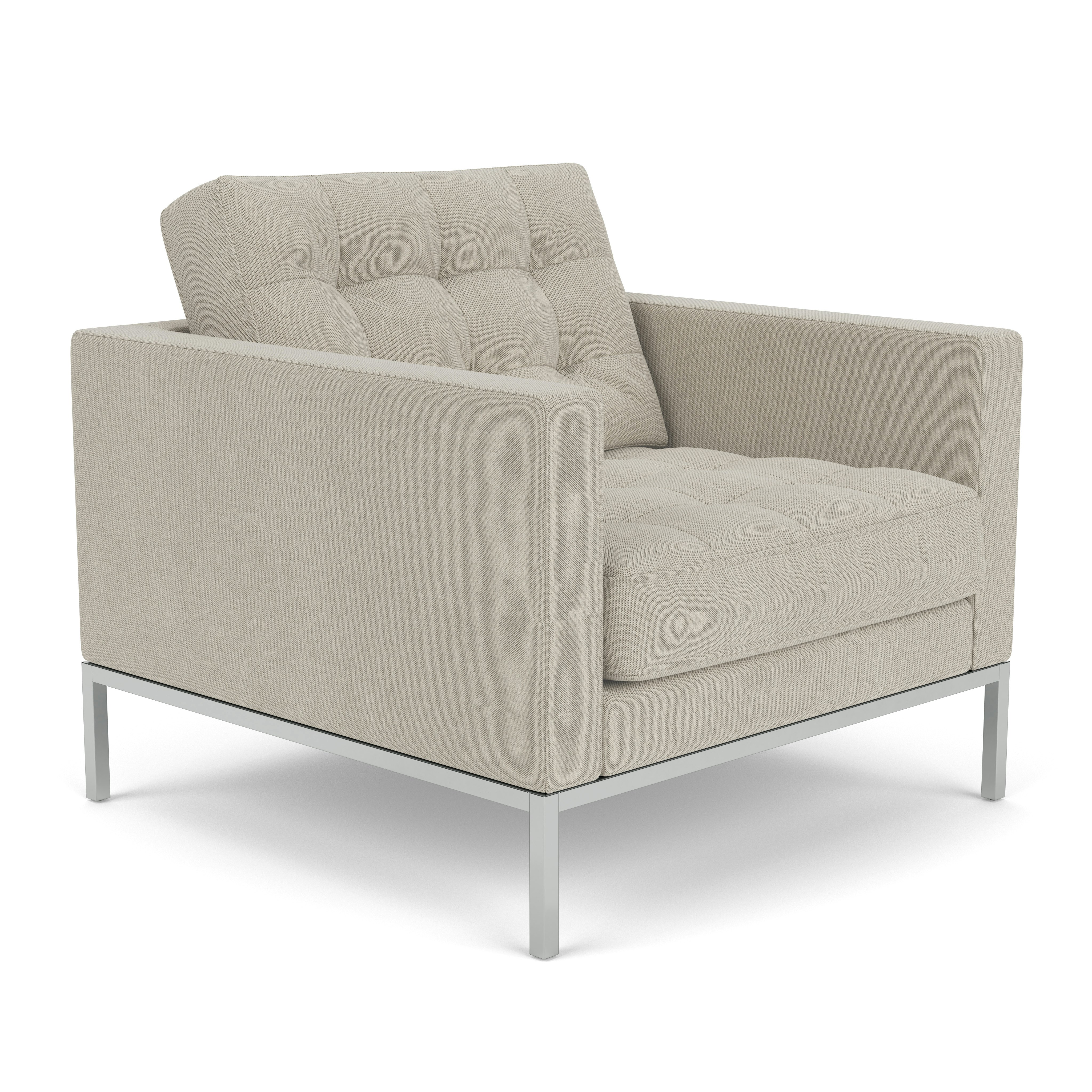 Florence Knoll Relaxed Lounge Chair - Crossroad, Almond, Polished Chrome