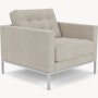 Florence Knoll Relaxed Lounge Chair - Crossroad, Almond, Polished Chrome