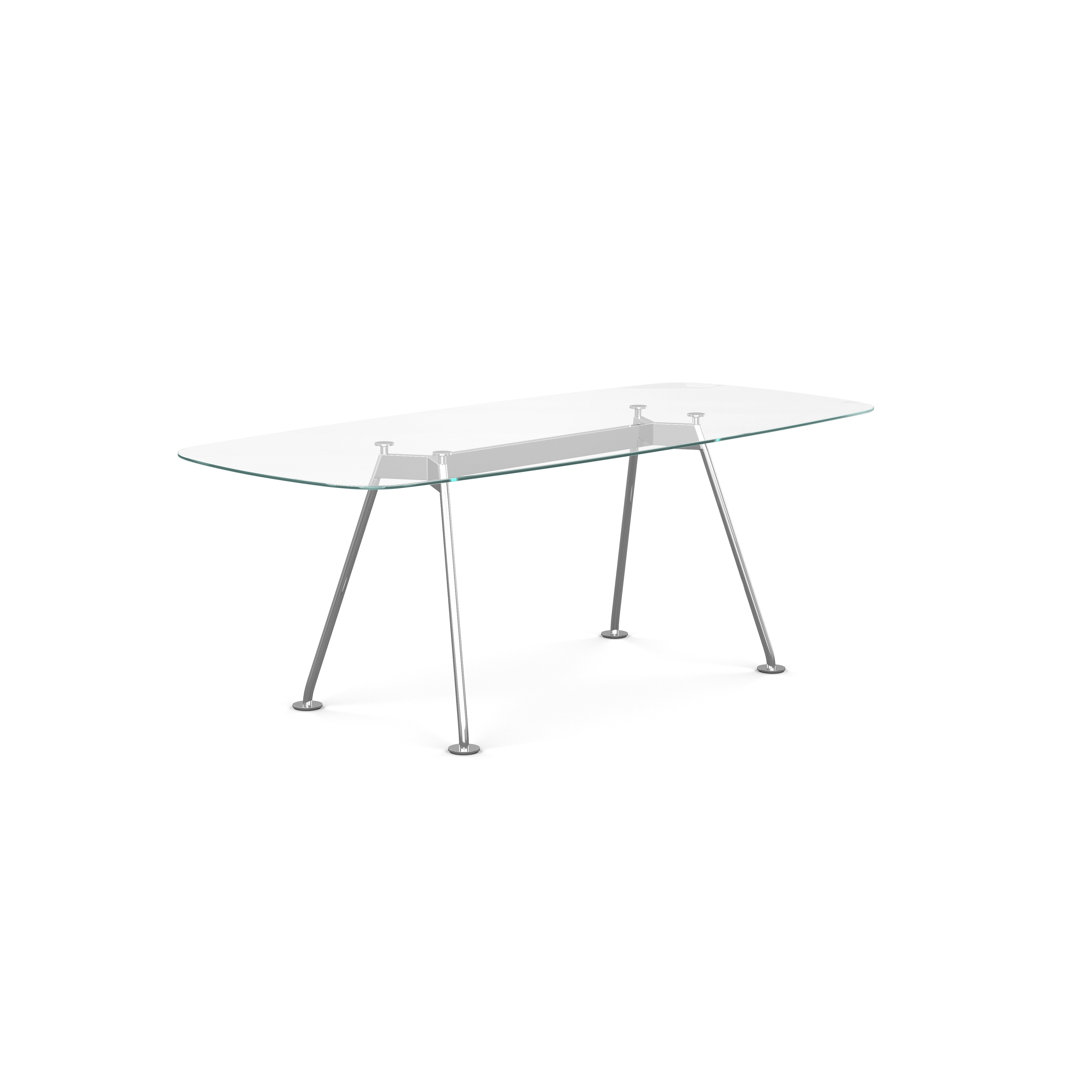 Grasshopper Dining Table - Rectangular,  79",  Clear Glass,  Polished Chrome"