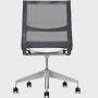 Rear view of a Setu chair without arms in grey.