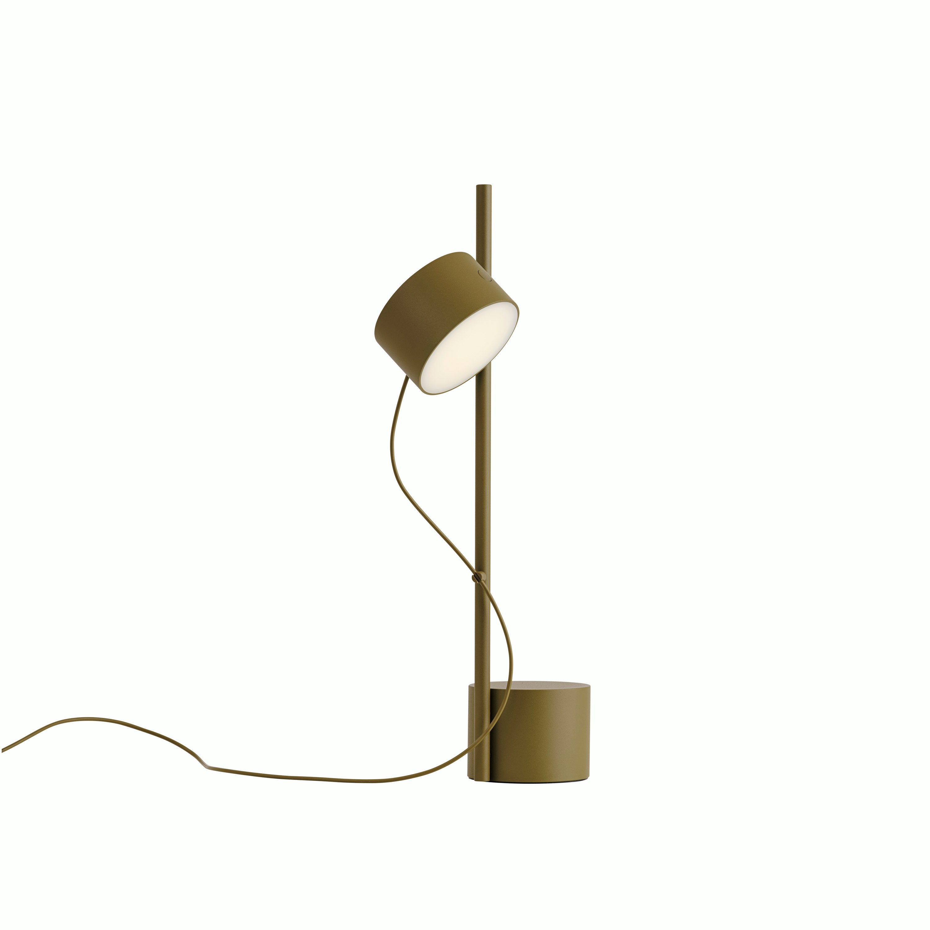 Post table lamp brown green