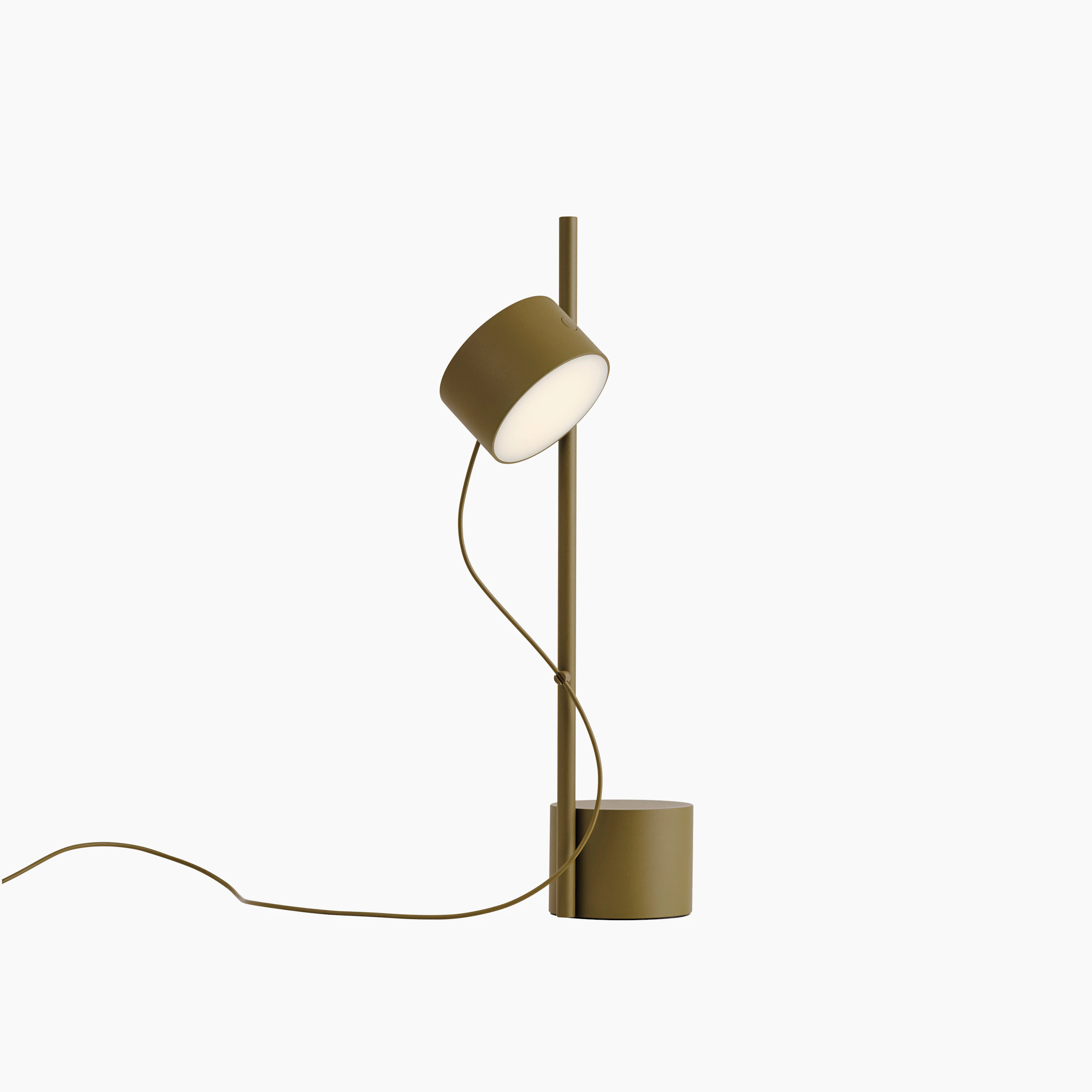 Post table lamp brown green
