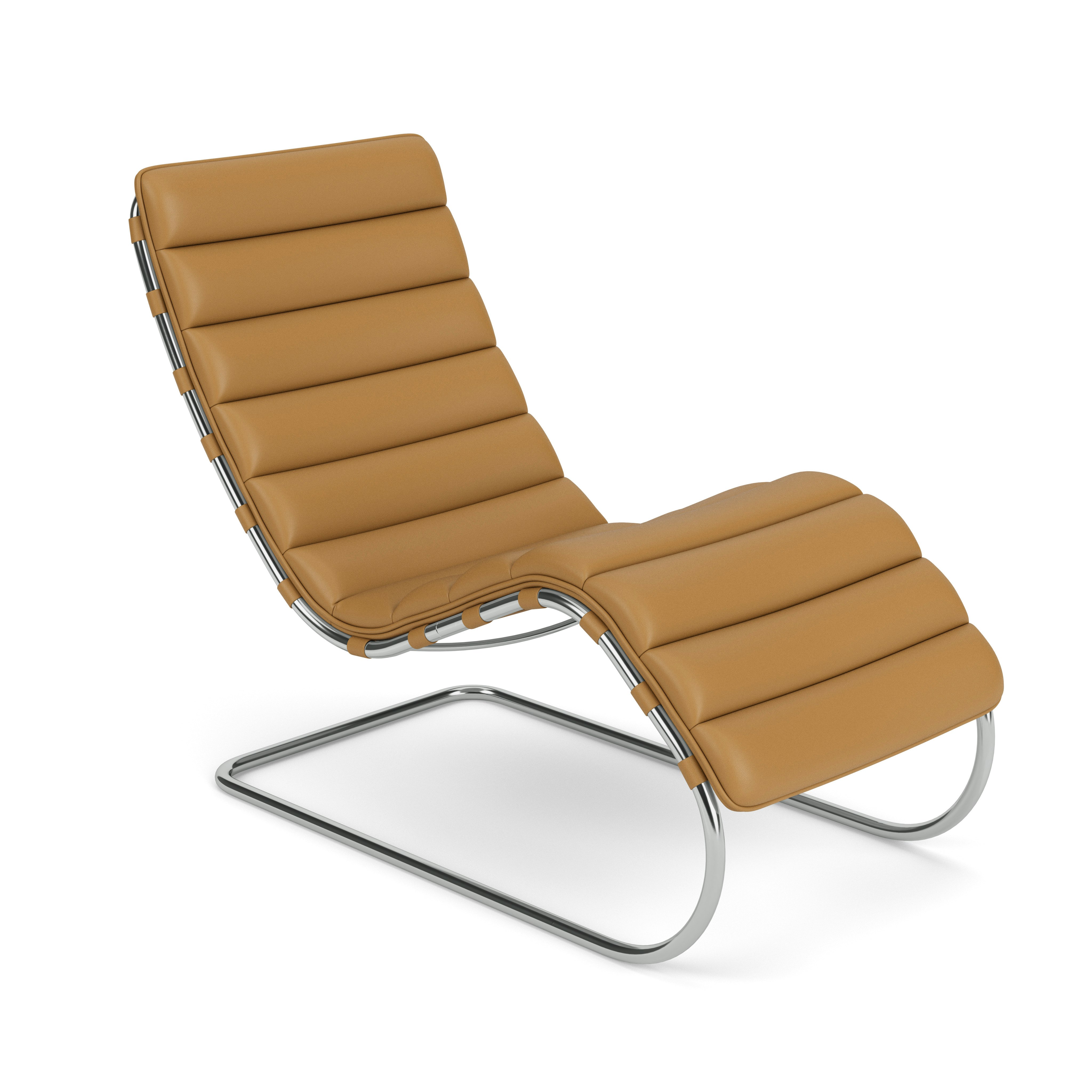 MR Chaise - Acqua Leather, Botany Bay, Polished Chrome