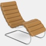 MR Chaise - Acqua Leather, Botany Bay, Polished Chrome