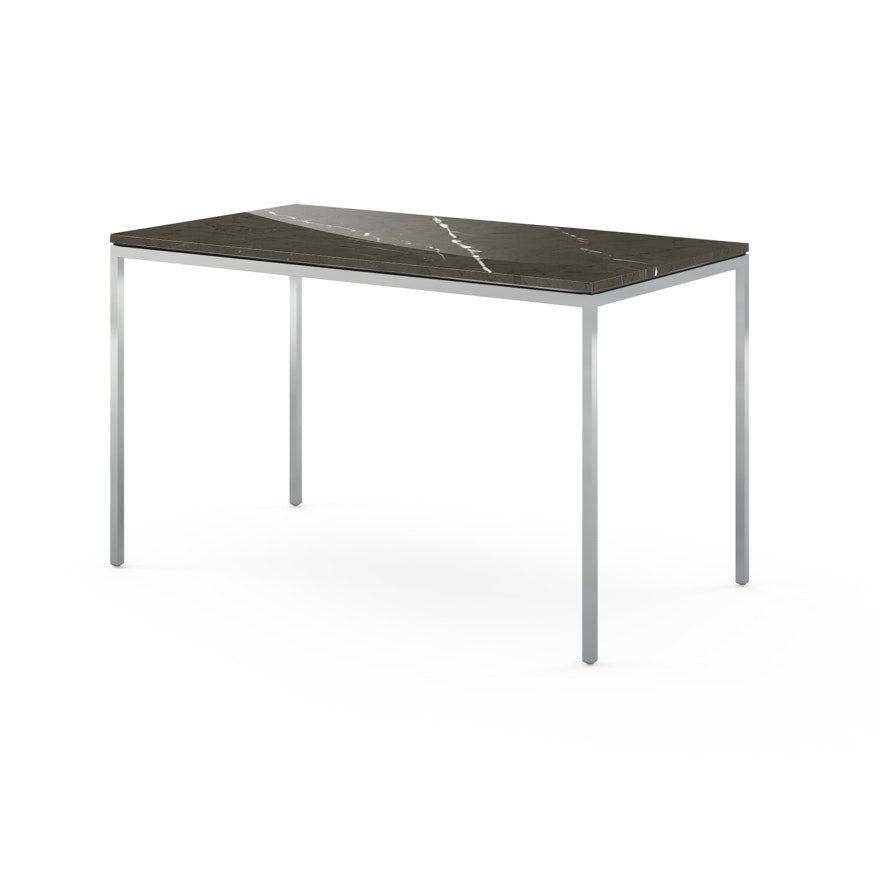Florence Knoll Mini Desk - Polished Grigio Marquina, Polished Chrome