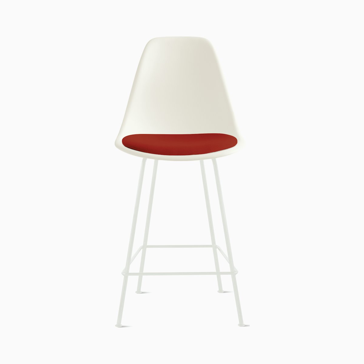 Eames Molded Plastic Stool with Seat Pad Eames Molded Plastic Stool with Seat Pad