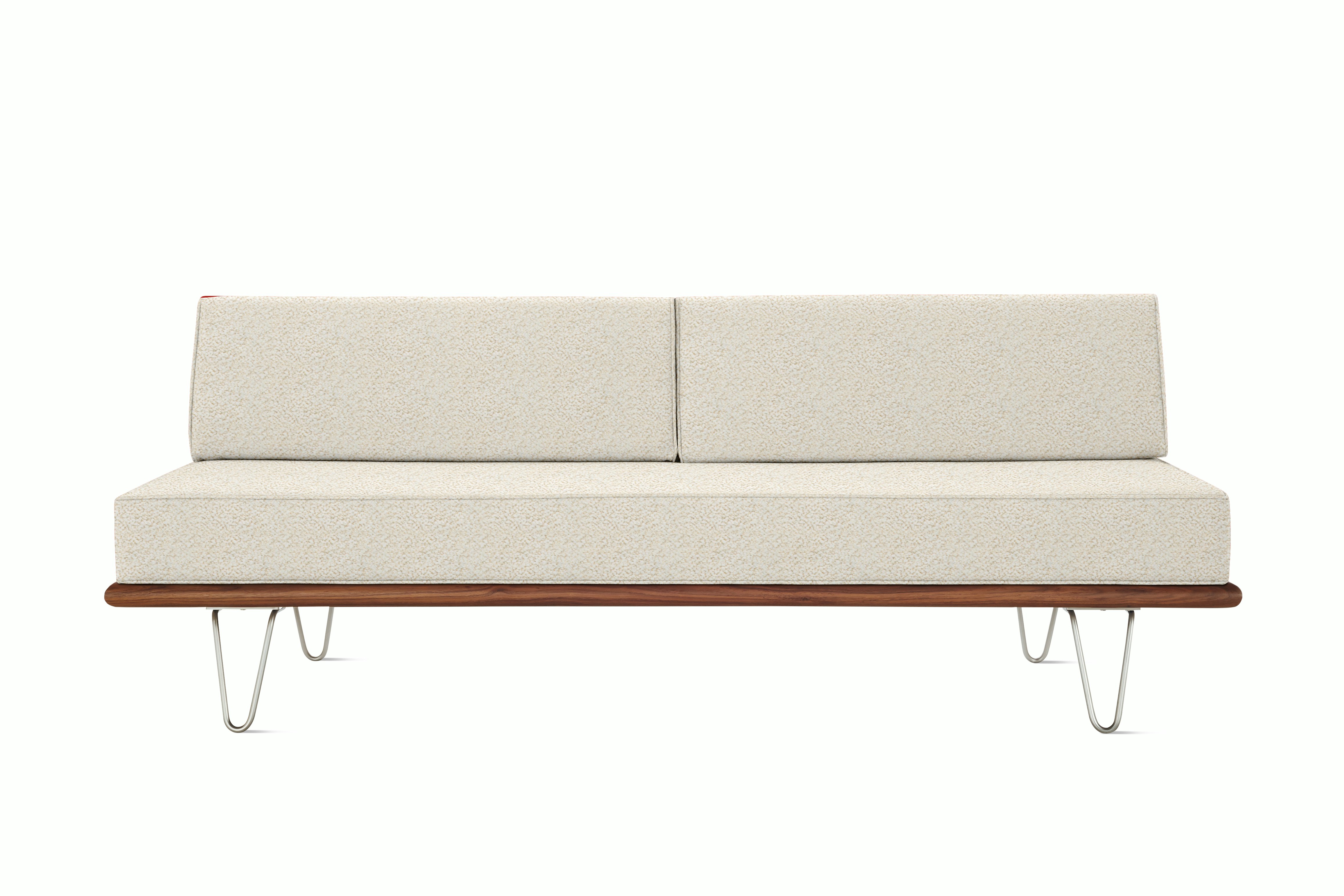 Nelson Daybed - Back Bolster,  Walnut,  Whim,  Warm White,  Hairpin