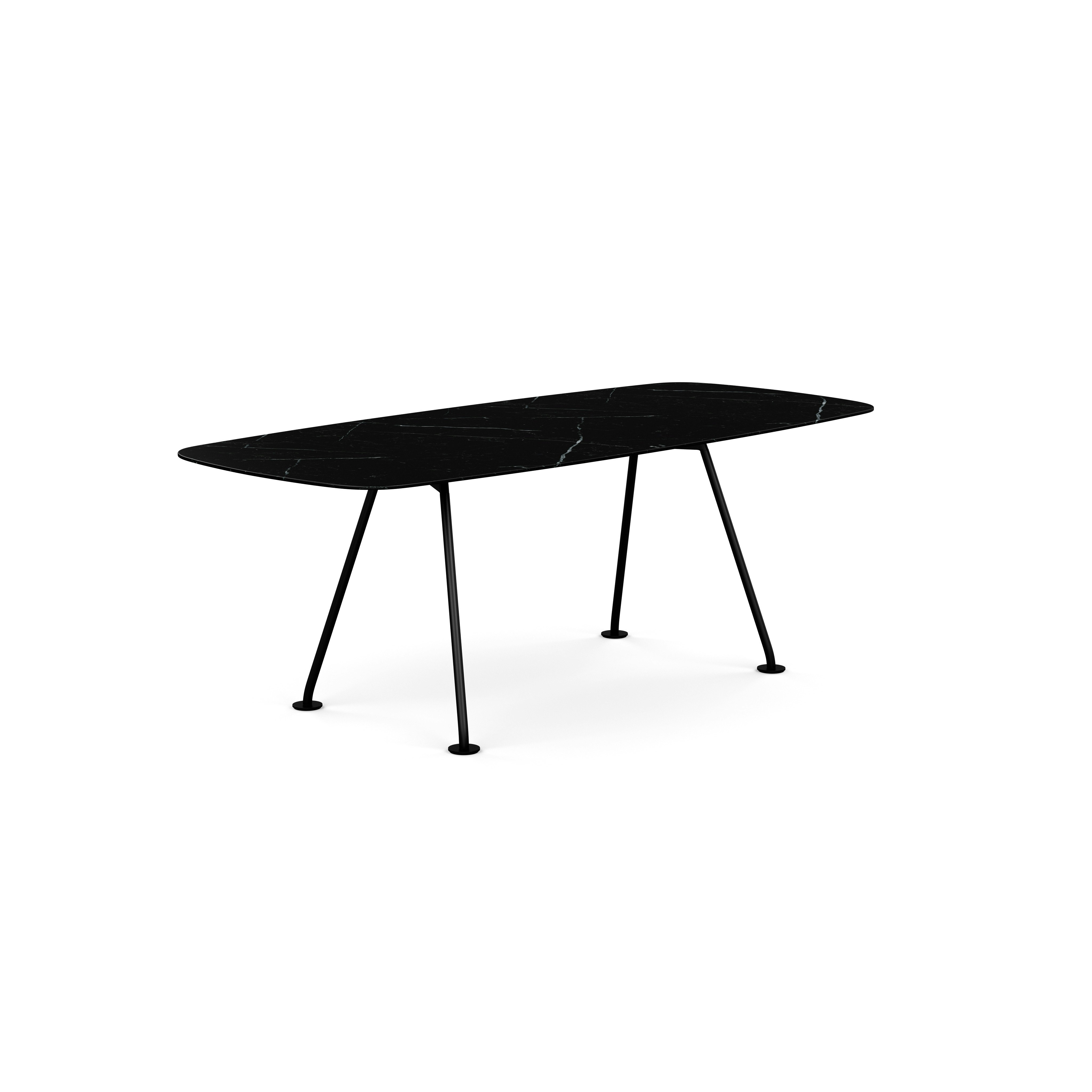 Grasshopper Dining Table - Rectangular,  79",  Satin Nero Marquina,  Black"