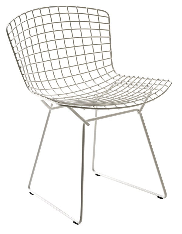 modern bertoia style side chair mid century modern design black pad 