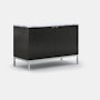 Florence Knoll Credenza - Two Position, Polished Chrome, Ebonized Oak, Satin Arabescato