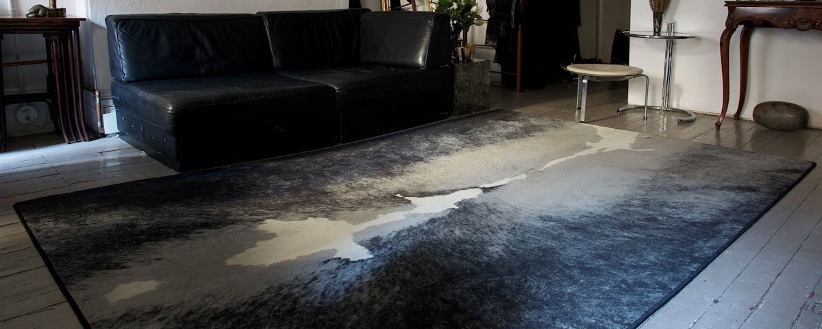 The Spine Rug in a living room setting