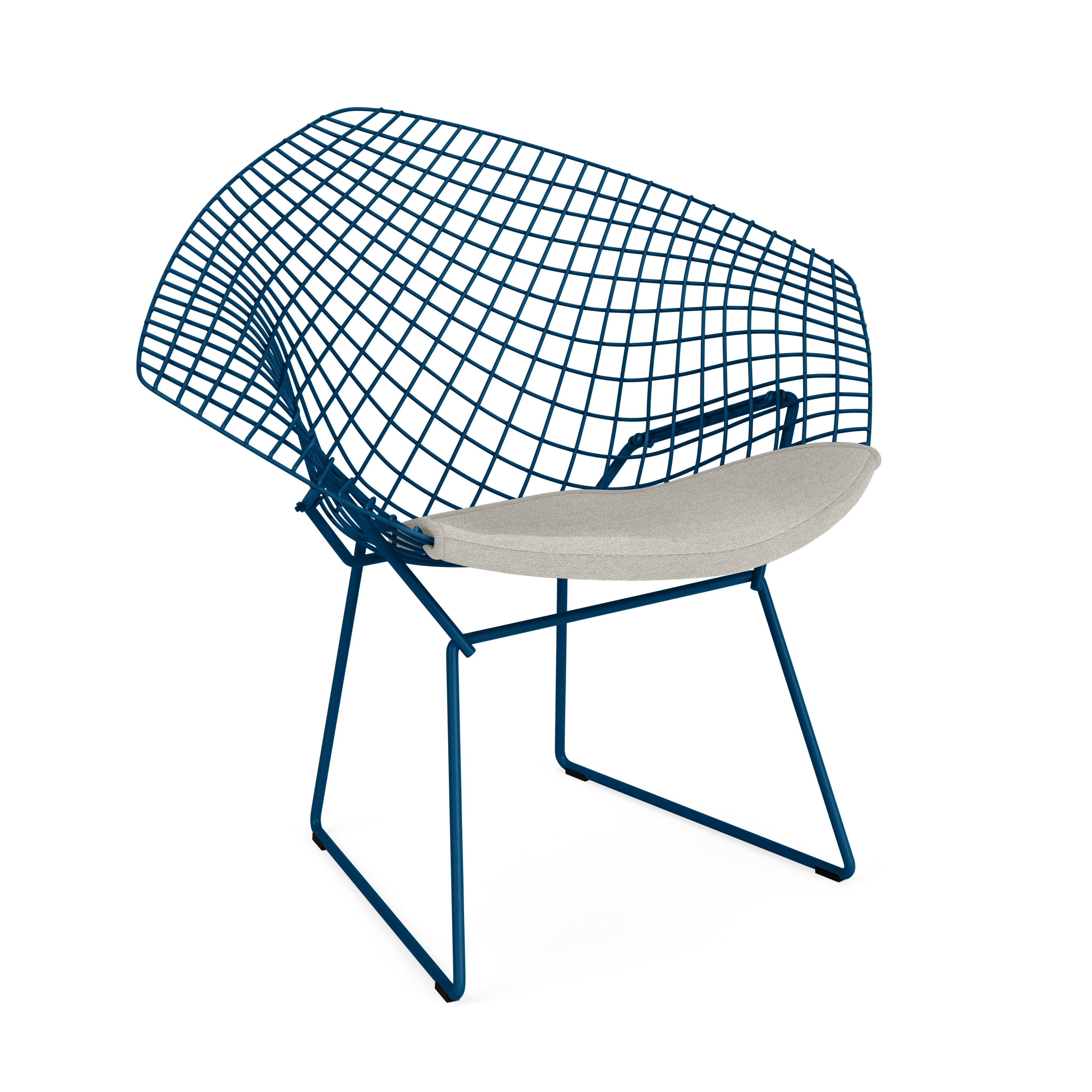 Bertoia Diamond Chair,  Blue,  Seat Pad,  Crossroad,  Almond