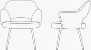 Armchair - Metal Legs