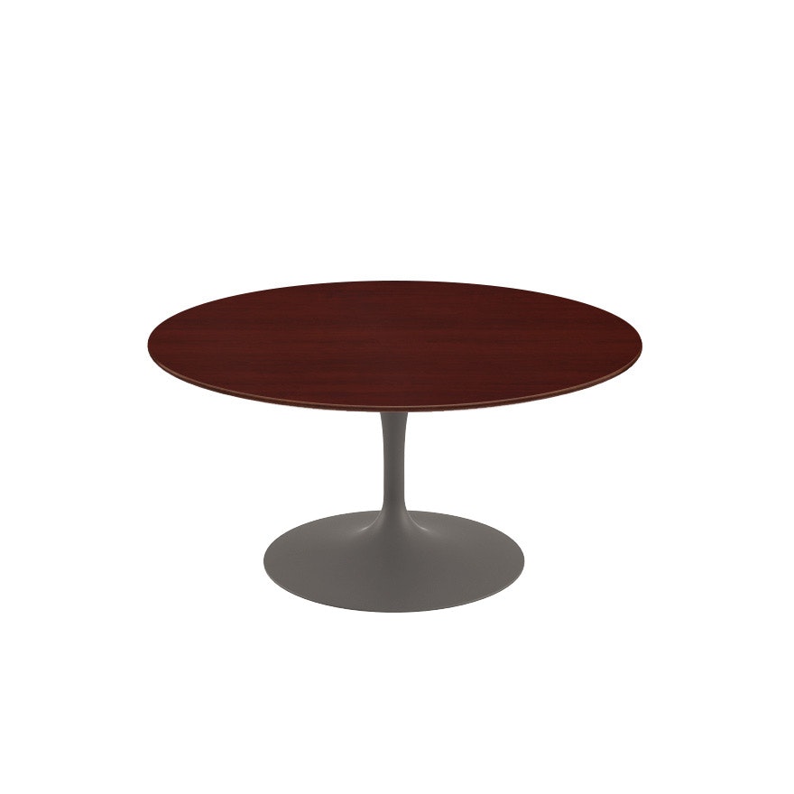Saarinen Coffee Table - 36",  Round,  Veneer,  Dark Cherry,  Grey"
