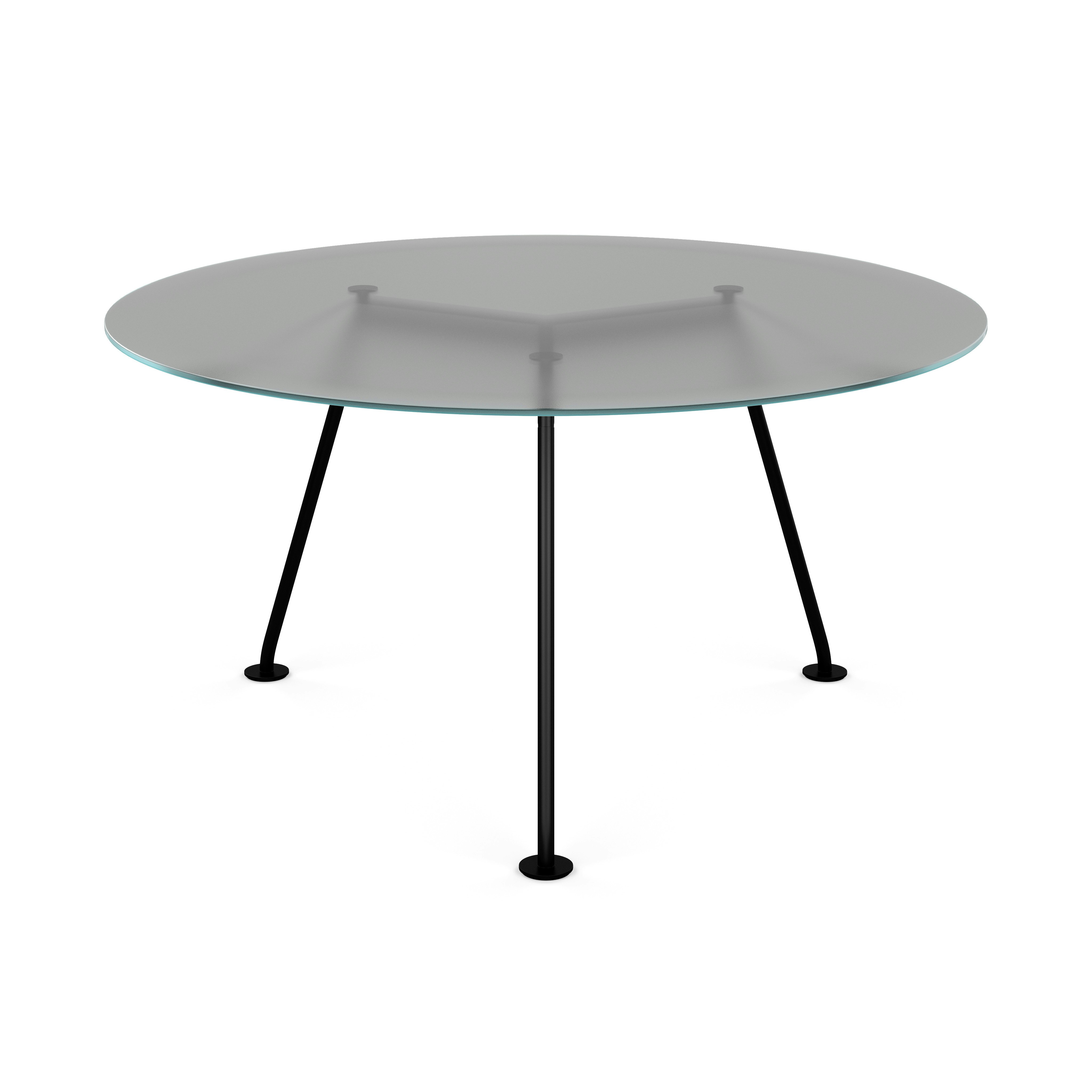 Grasshopper Dining Table - Round,  54",  Sanded Glass,  Black"