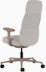 Rear angle view of a high-back Asari chair by Herman Miller in light brown with height adjustable arms.
