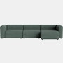 Mags Wide Chaise Sectional - Right, Pecora, Green