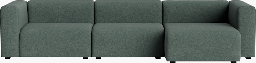 Mags Wide Chaise Sectional - Right, Pecora, Green
