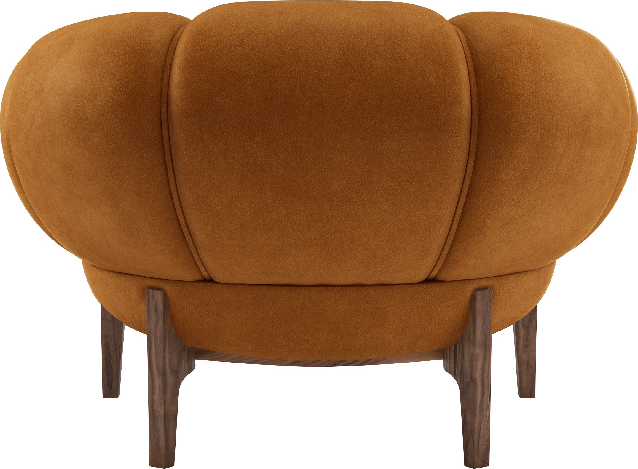 Croissant Lounge Chair  in Cuoio Chamois Leather and Oiled Walnut frame