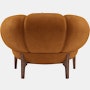 Croissant Lounge Chair  in Cuoio Chamois Leather and Oiled Walnut frame