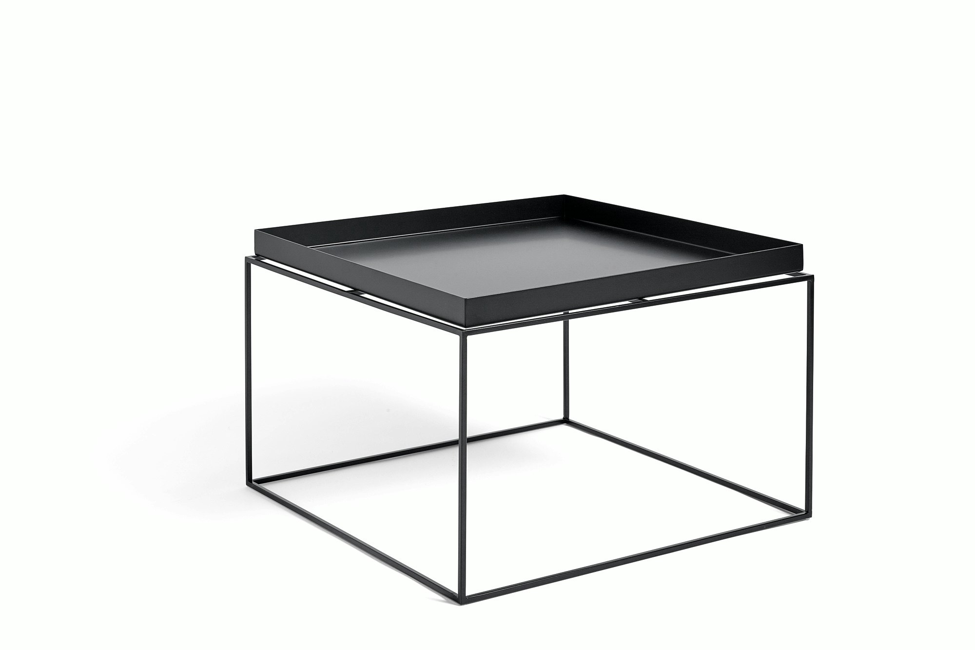 Black Tray Coffee Table, viewed at an angle.